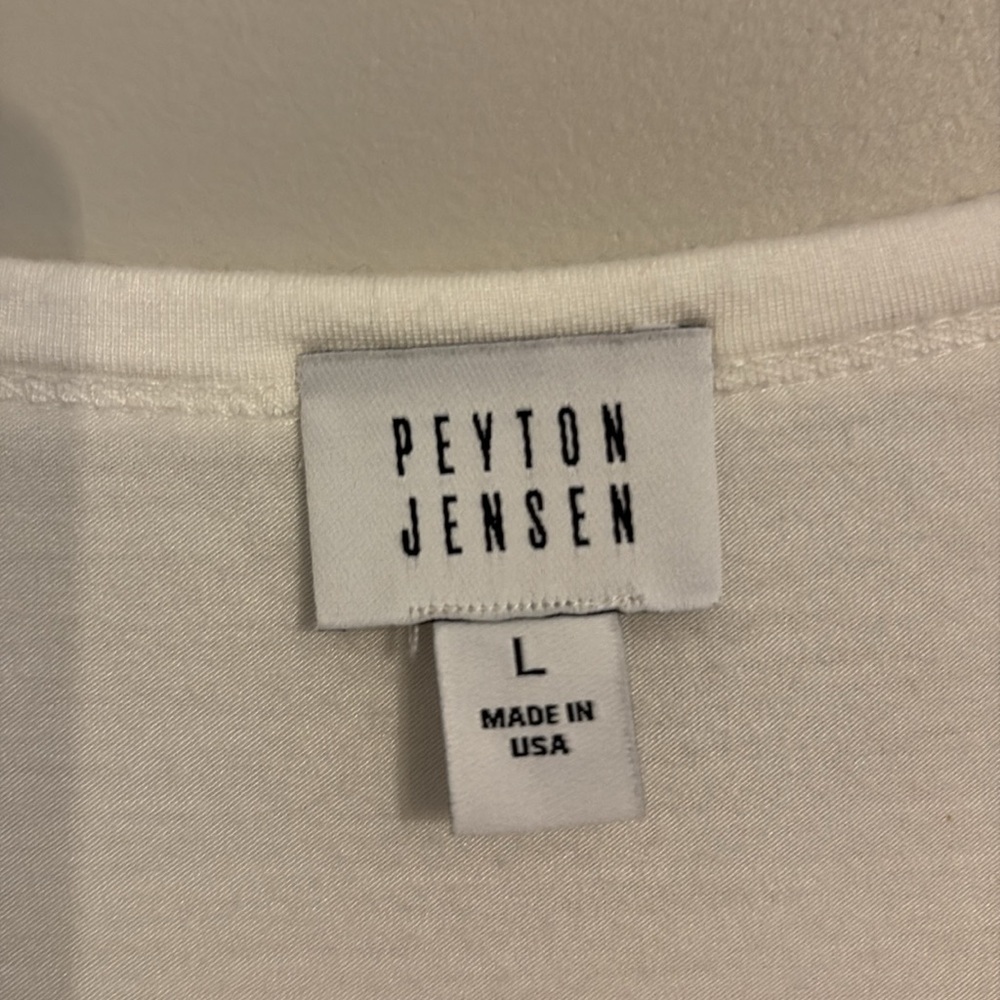 Peyton Jensen White V-Neck Sleeveless Top Size Large - Picture 2 of 3